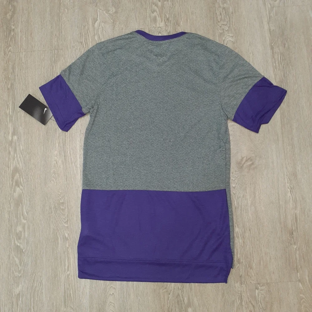 Nike Mens Football Short Sleeve Shirt Gray/Purple Size Small New